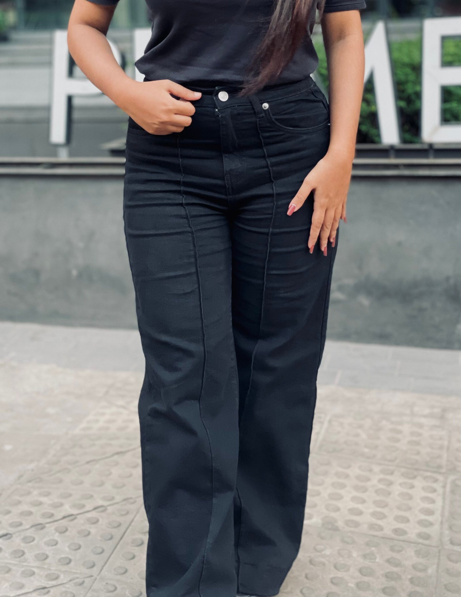 Pure Black🖤 – High Waist Wide leg Jeans - Image 4