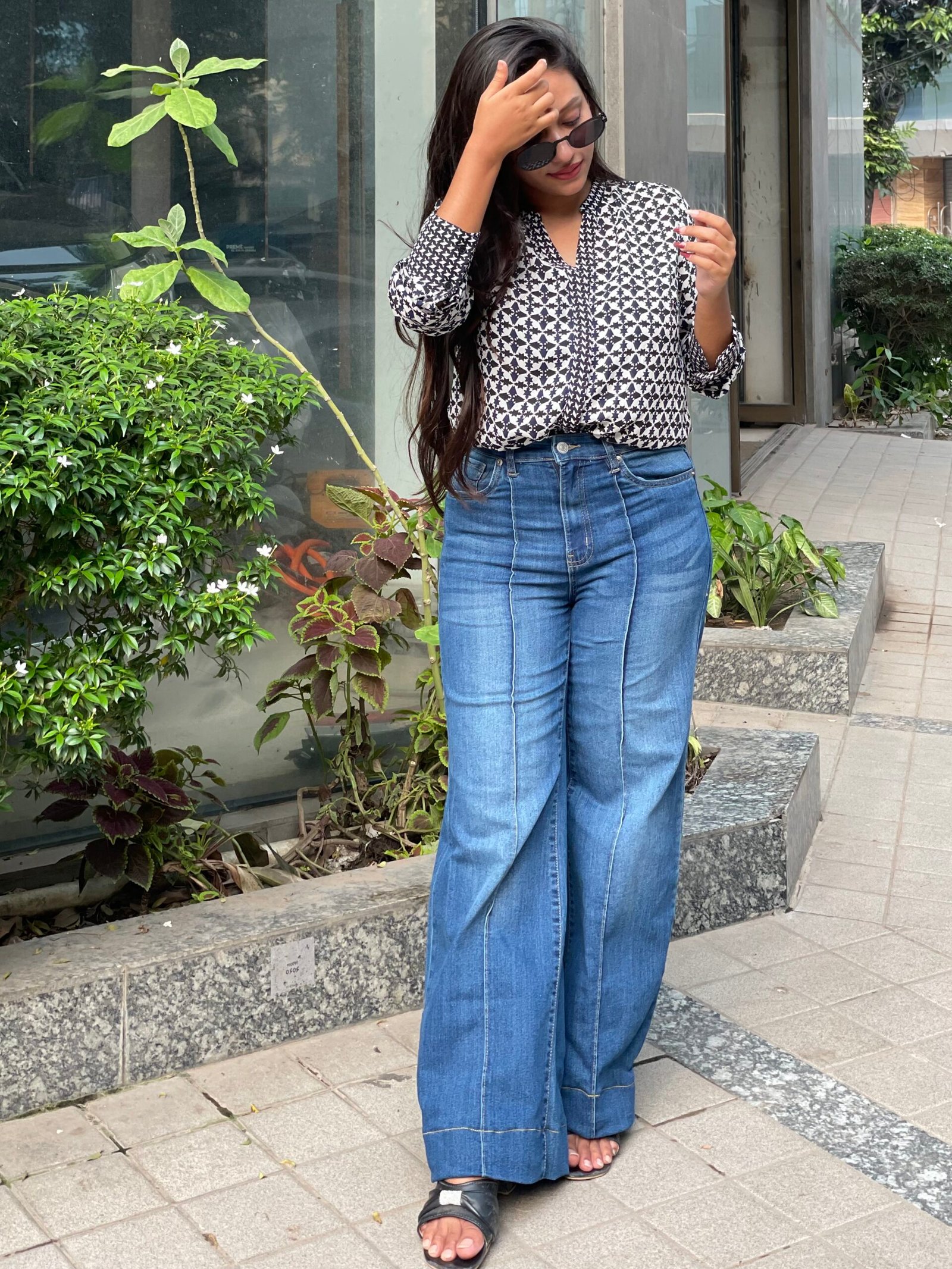 Deep Blue💙 – High Waist Wide leg Jeans - Image 3