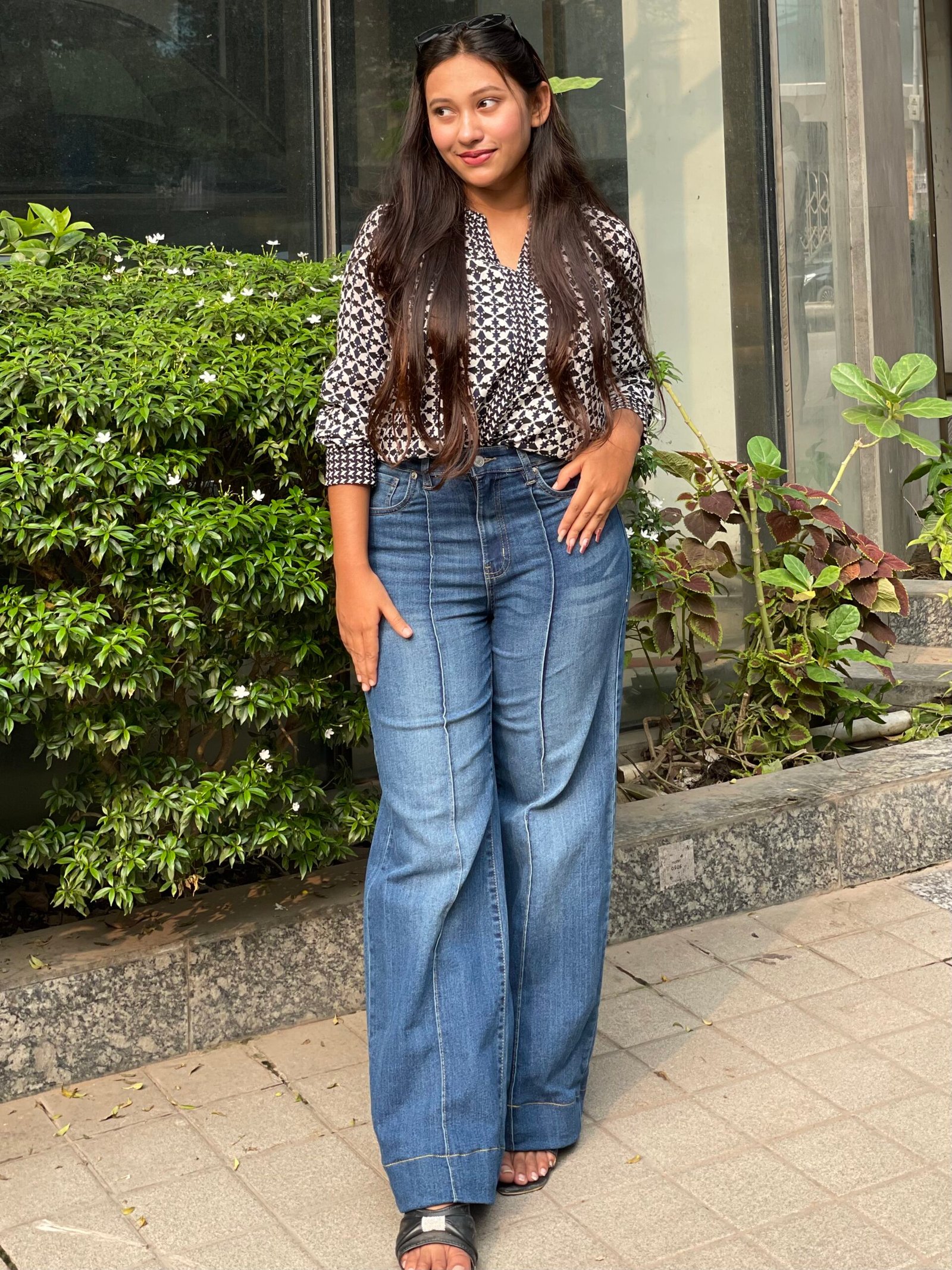 Deep Blue💙 – High Waist Wide leg Jeans - Image 4