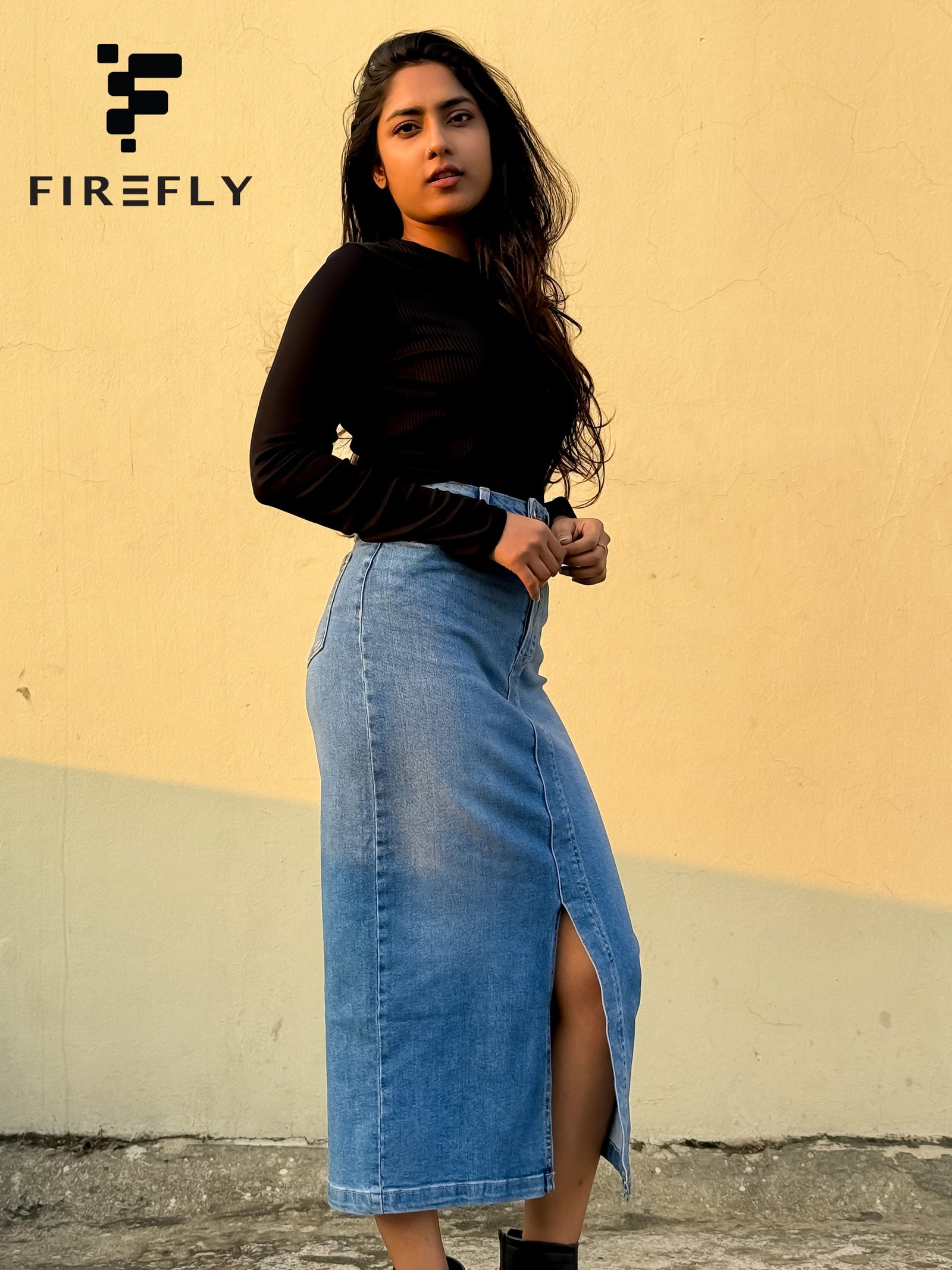 Firefly High Waist Denim Skirt - Image 5
