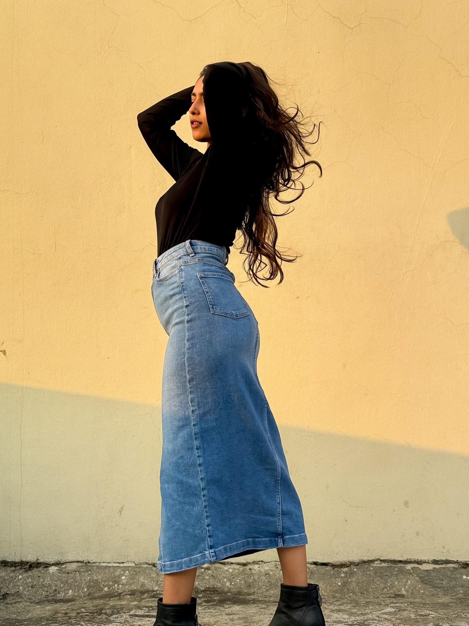Firefly High Waist Denim Skirt - Image 3