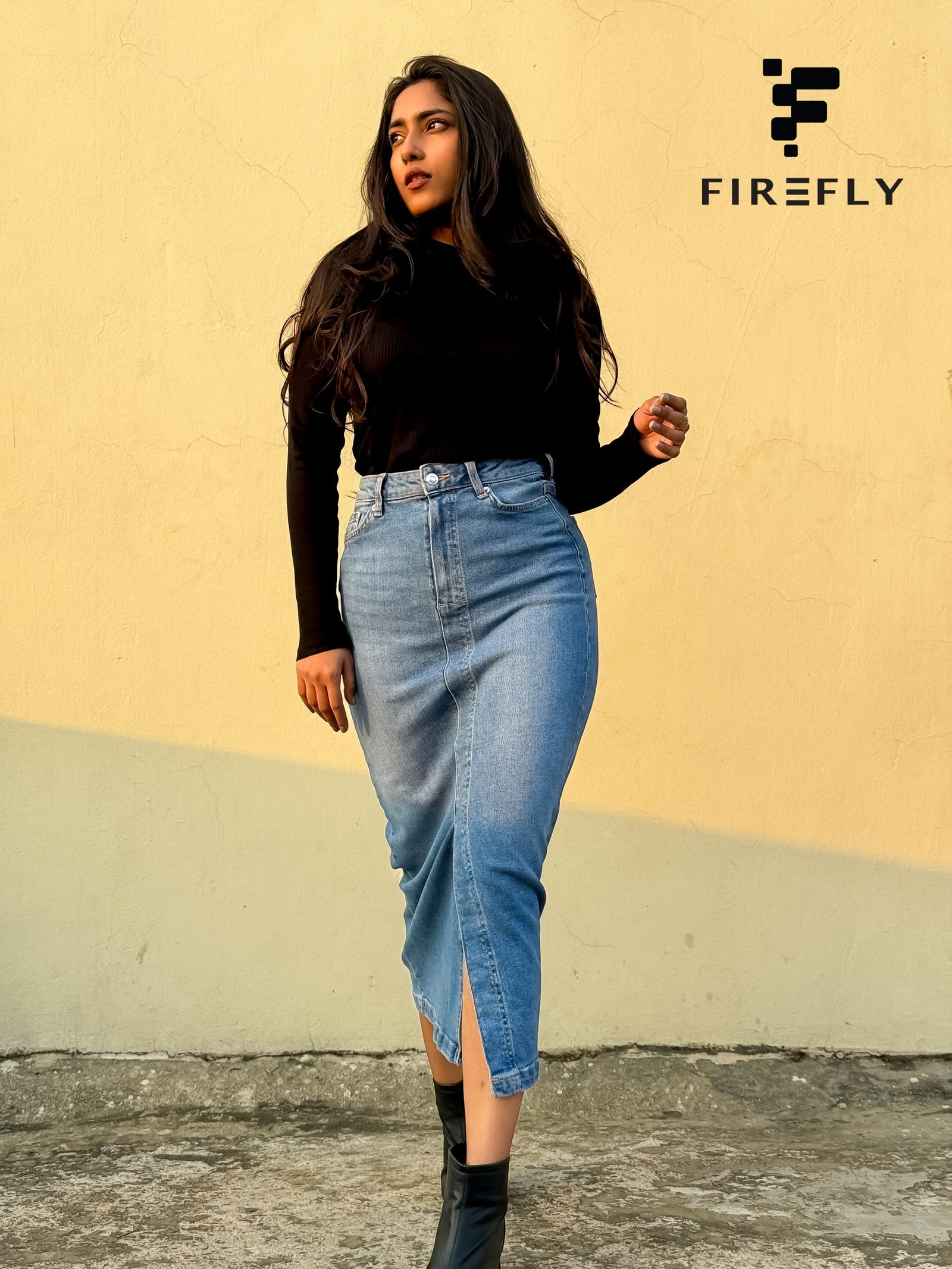 Firefly High Waist Denim Skirt - Image 2